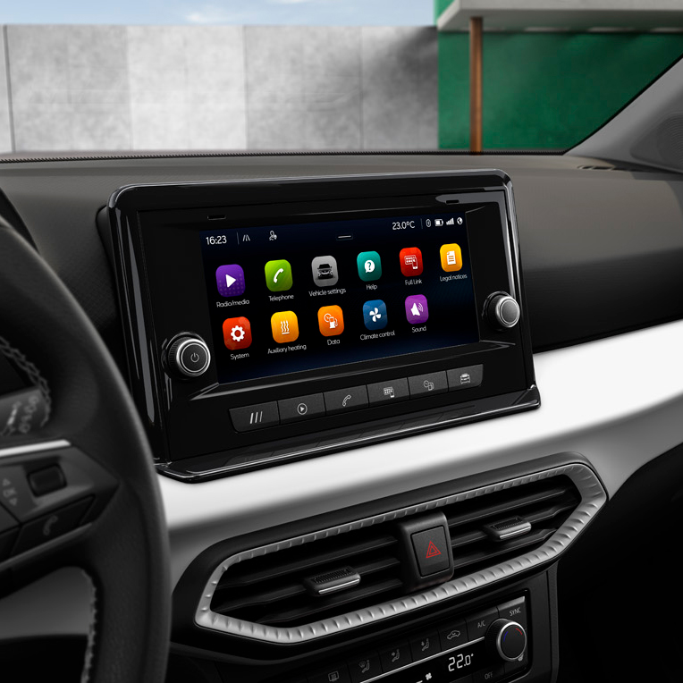 Het nieuwe overzichtelijke 9.2 inch dashboard met touchscreen in de SEAT Arona