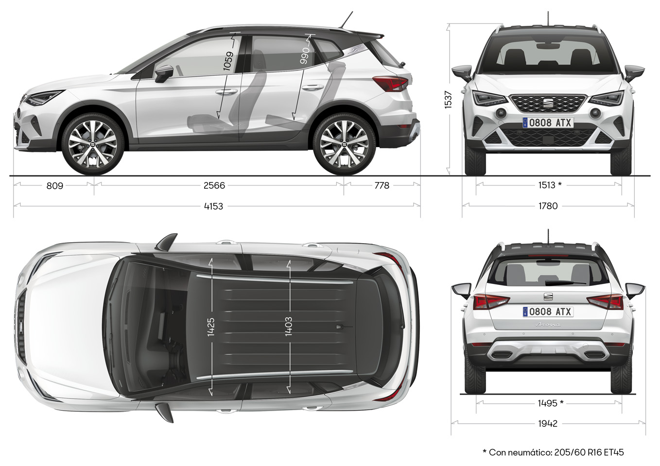 Afmetingen SEAT Arona