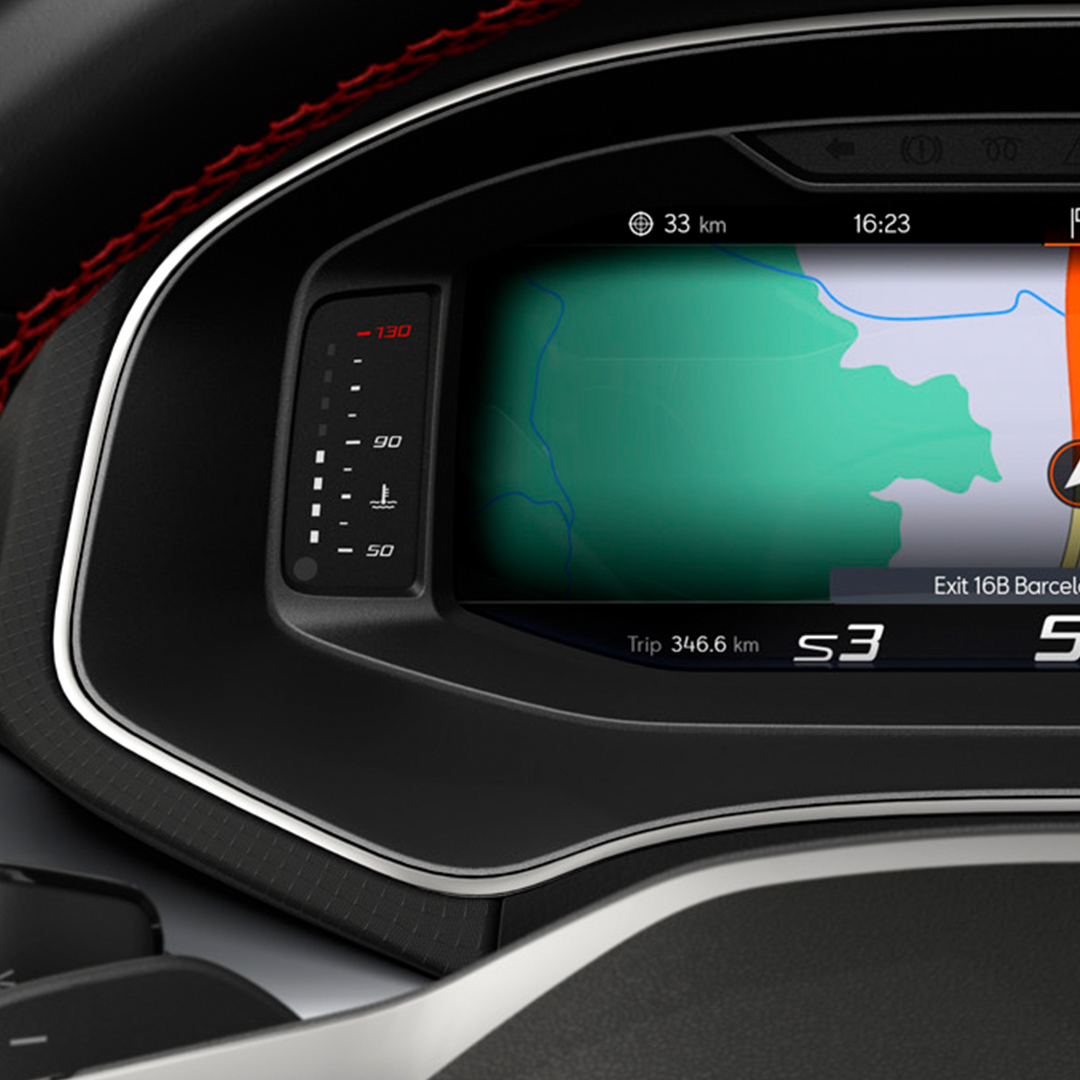 Navigatie op de virtual cockpit van de SEAT Ibiza