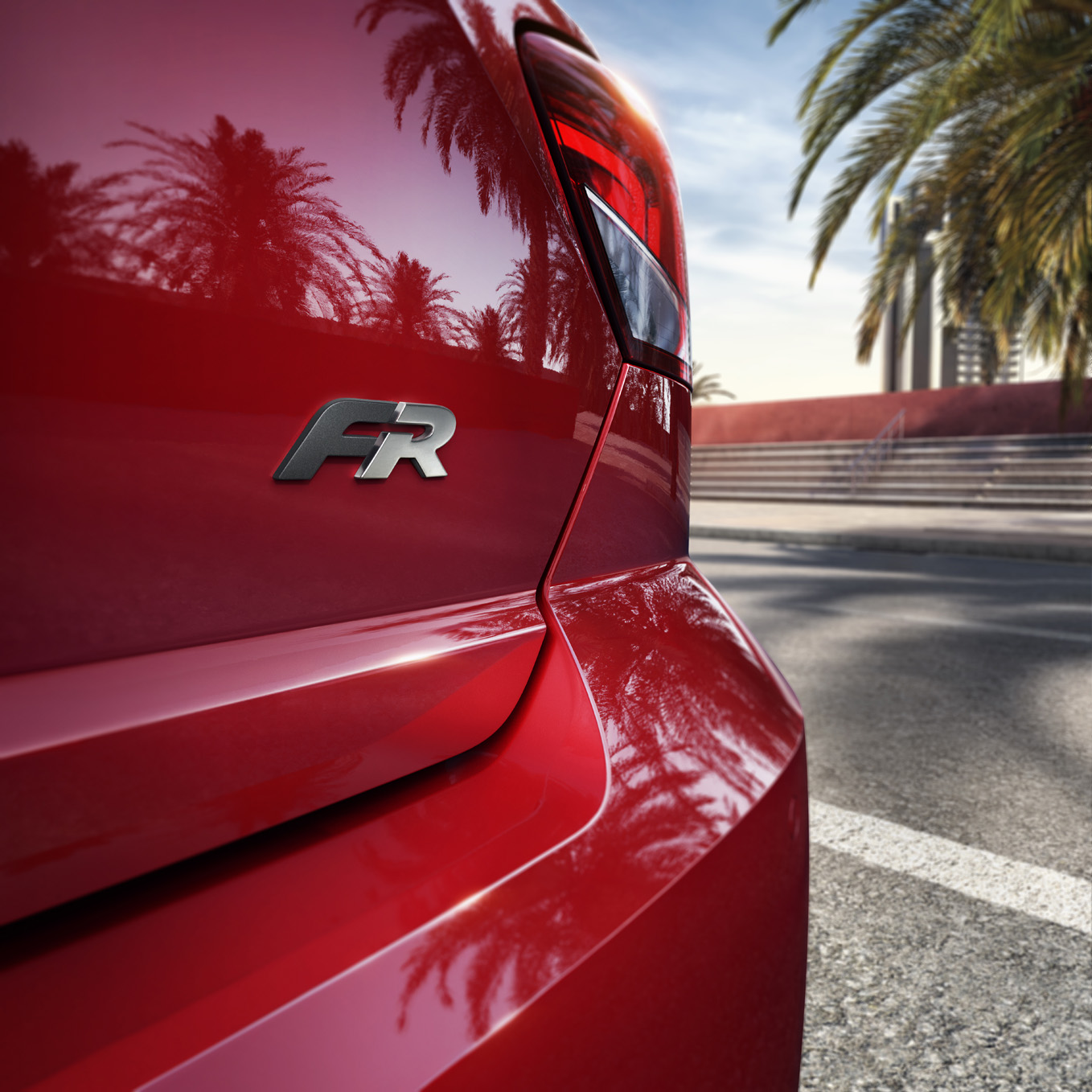 Close-up van de scherpe lijnen en elegante rondingen aan de achterkant van de nieuwe SEAT Ibiza