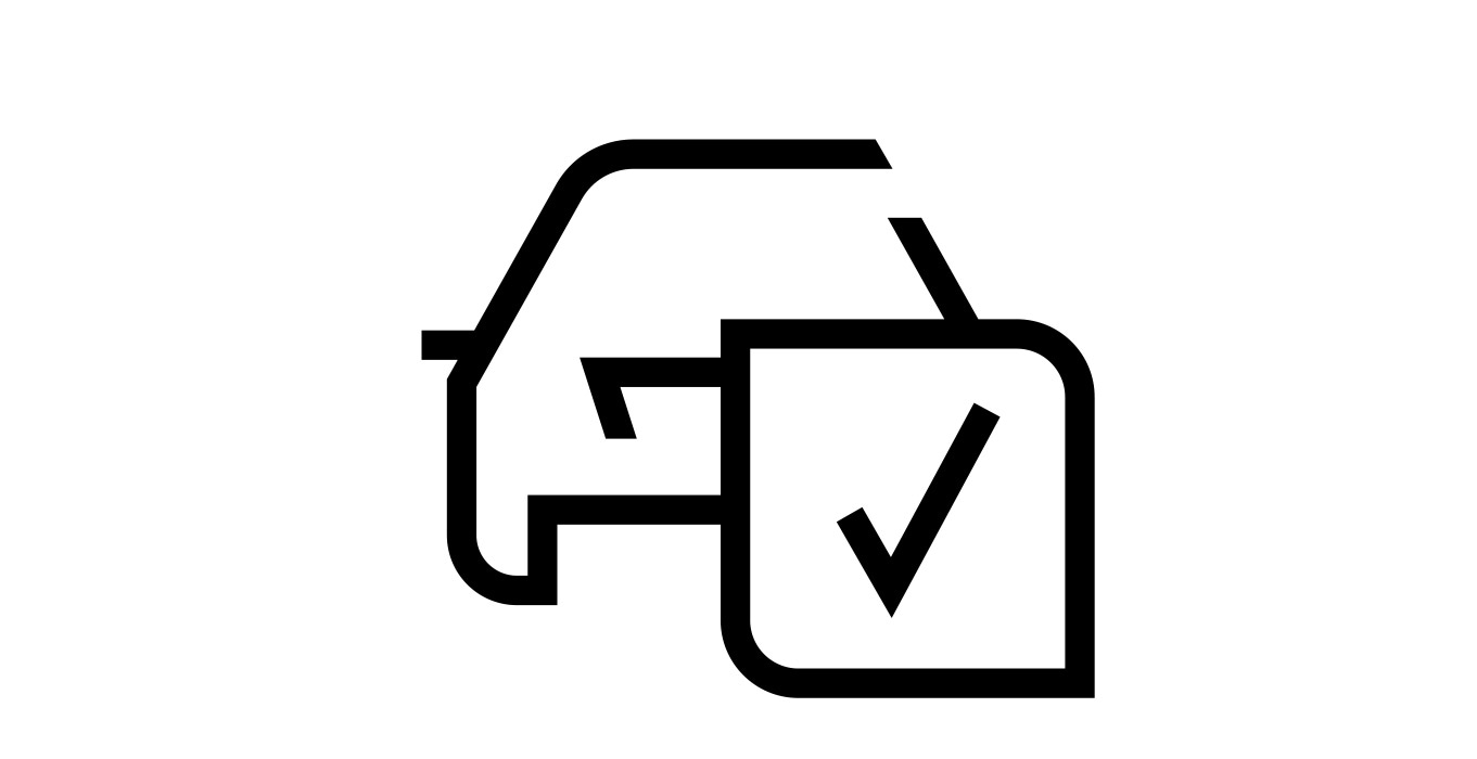 Auto met check-mark icoon