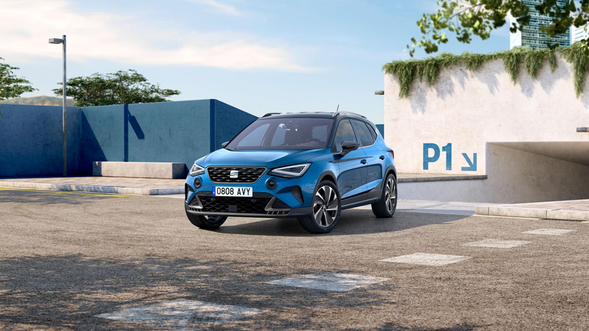 Blauwe SEAT Arona FR