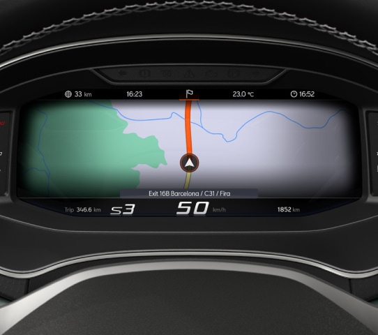 Navigatie op Virtual Cockpit van de SEAT Arona