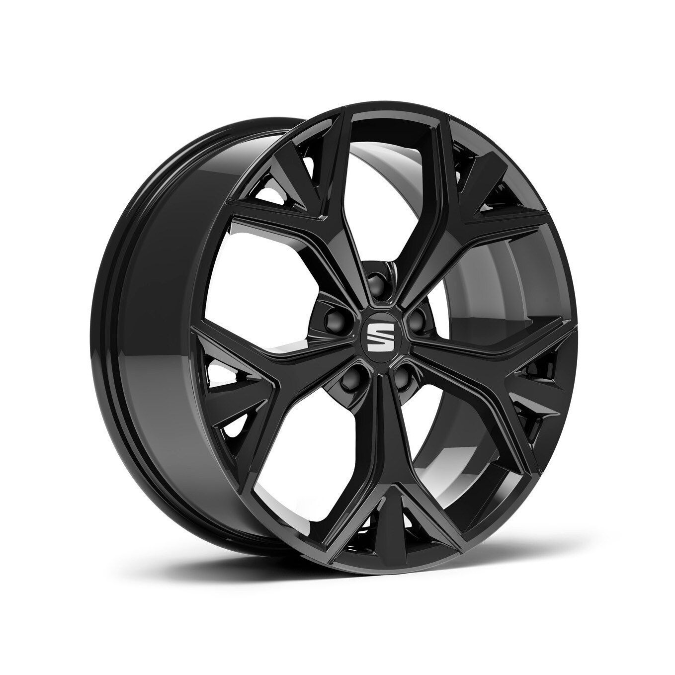 Velgen 'Exclusive Glossy Black', 19 inch lichtmetaal voor SEAT Ateca