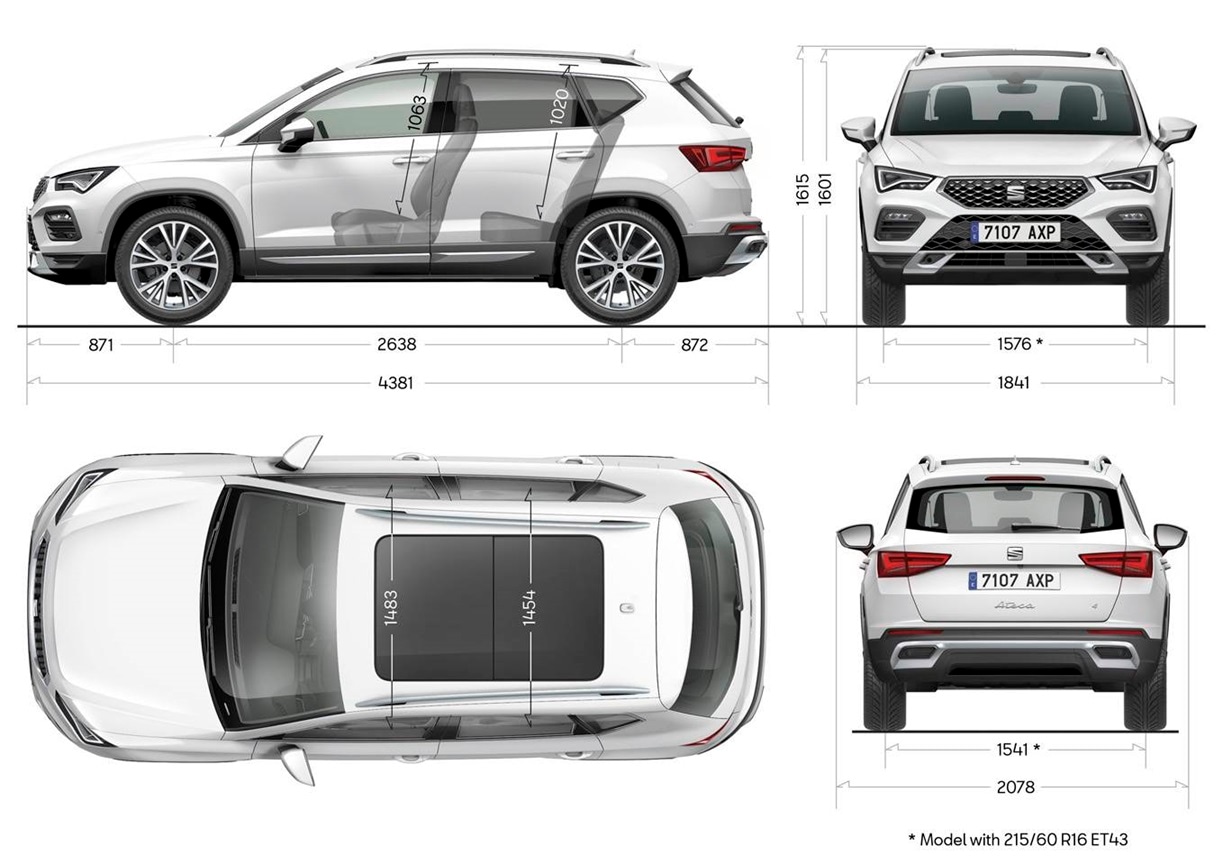 Afmetingen van de SEAT Leon
