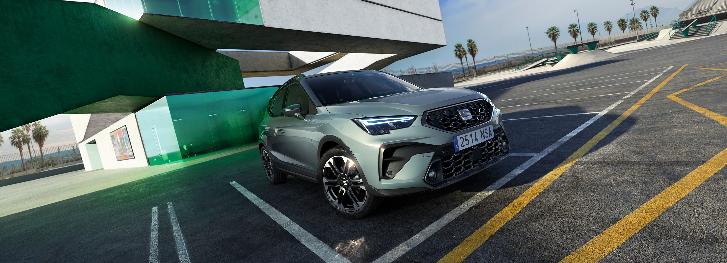 Vooraanzicht van de nieuwe SEAT Arona