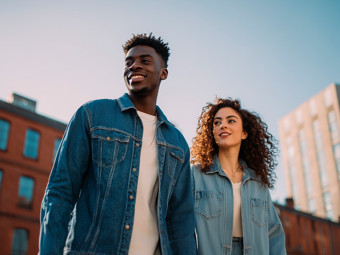 Twee lachende mensen