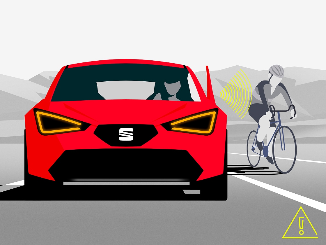 Het Side Assist-veiligheidssysteem van de SEAT Arona (2025).