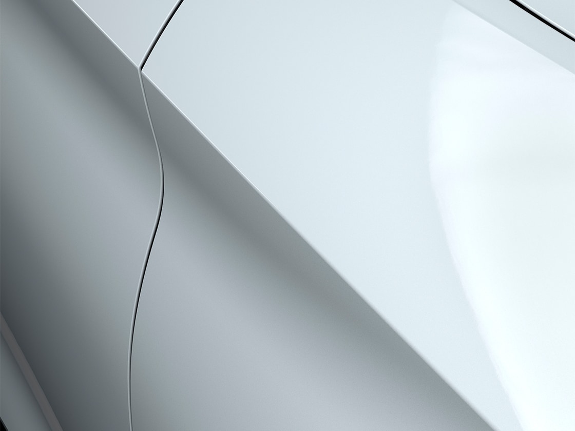 Seat Leon in Glacial White met een speciale metallic afwerking, van dichtbij.