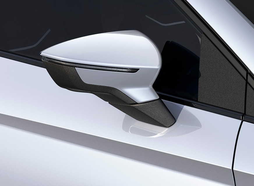 Close-up van de buitenspiegels SEAT Ibiza