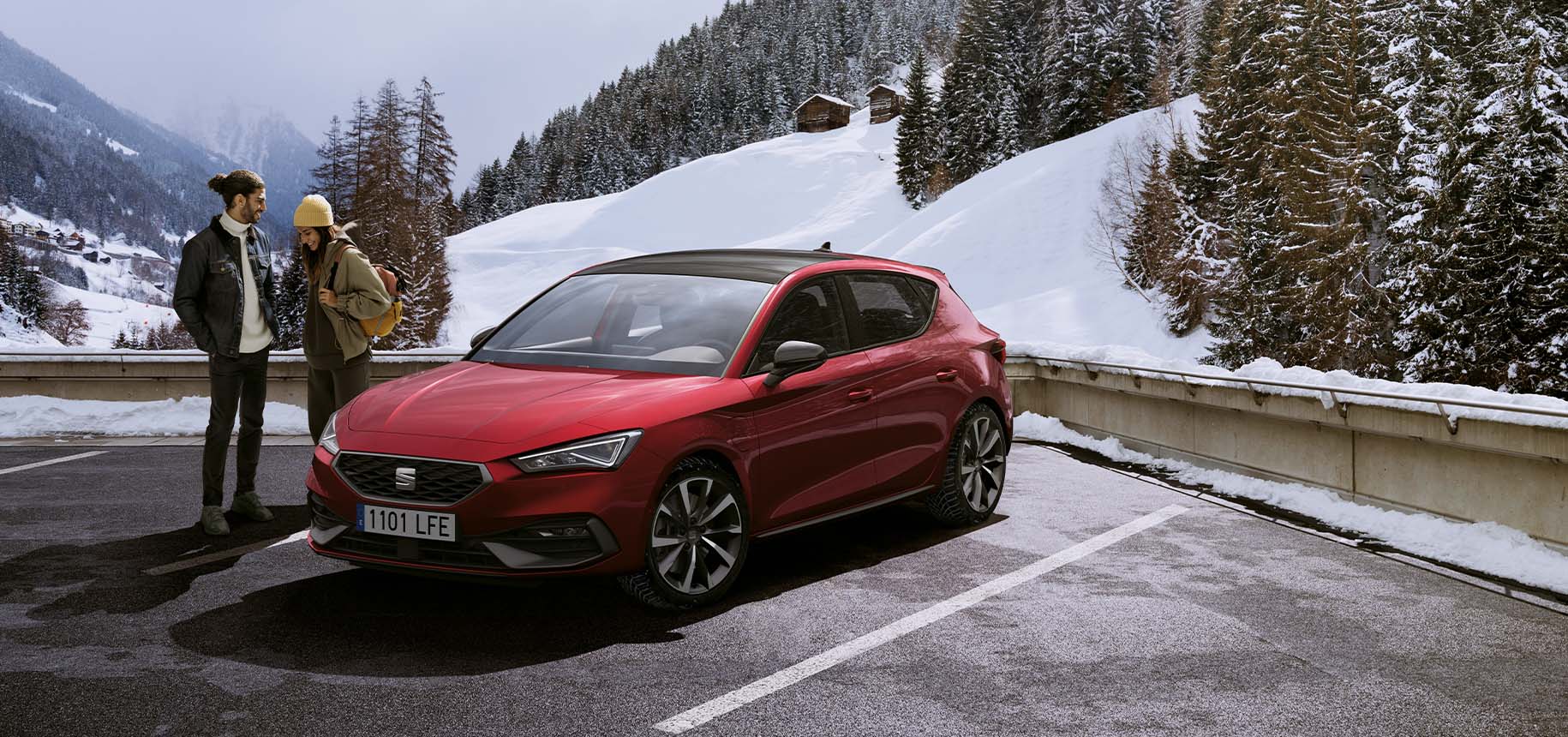 seat leon in een winter setting reizen